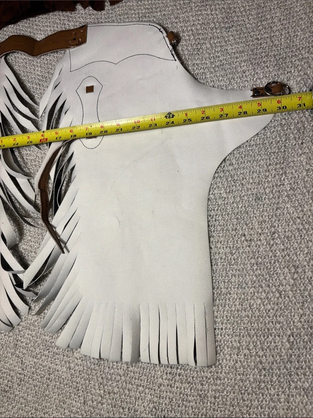 Kids Black & Tan Chaps and Brown Western Fringe Vest Costume Set
